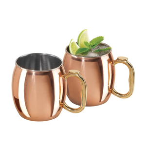 Tasse en cuivre jus de café Durable élégant parfait pour les cadeaux Logo gravé personnalisé artisanat tasse de verres - Product Image 4