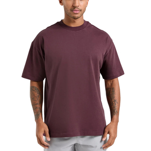Alta calidad personalizada 100% algodón 220 gramos camisetas para hombres hombro caído manga corta de gran tamaño estilo Hip Hop camiseta para hombres - Product Image 6