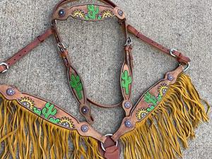 Cabeza occidental de cuero marrón decorativo, para caballos - Product Image 3