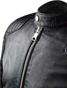 Veste en cuir d'agneau véritable pour homme, style motard, fermeture éclair, fabrication artisanale, qualité supérieure, imperméable - Product Image 3