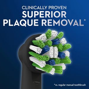 Têtes de brosse de rechange pour brosse à dents électrique Oral-B CrossAction, noires, lot de 4 + 1 sensible blanche - Product Image 4