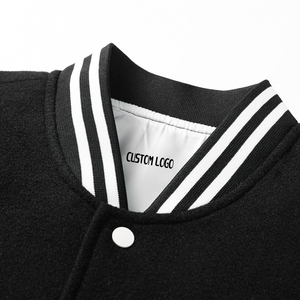 Mangas de cuero a la moda, ropa personalizada de la mejor calidad, chaqueta ajustada de béisbol en blanco para equipo universitario, última chaqueta de otoño - Product Image 4
