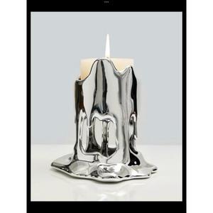 Bougeoir en aluminium fabriqué à la main finition argentée pièce maîtresse parfaite pour table à manger salon et fêtes - Product Image 5