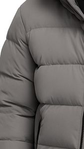 Chaqueta Acolchada Premium para Hombre al por Mayor, Servicio OEM, Estilo Urbano Personalizado, Cuello con Capucha, Cierre Frontal con Logotipo, Ecológica - Product Image 2