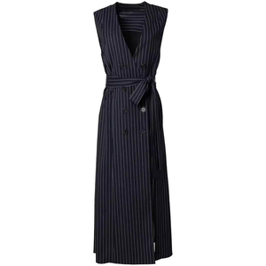 V-neck Sleeveless Spring and Autumn Women's Wear Vest Dress Retro V-neck Sleeveless Solid Color Dress for Womens - Product Image 1