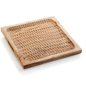 Bandeja de madera de alta calidad para servir frutas, bandeja de servicio de desayuno para interiores y exteriores, personalizada, moderna, para hotel, té y café - Product Image 3