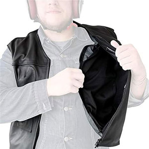 New Arrival Top High Quality Men Leather Vest Latest Design <b>Bike</b> Leather Vest For Men - Product Image 5