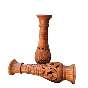 Hand Carved Custom Made Wooden Flower Vase Home Decoration Wooden Vase Indoor Wooden Vase - Product Image 1
