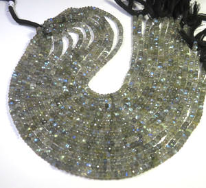 Labradorite naturelle de haute qualité perles rondelle à facettes 5mm 13 "brin Multi Flash pour la fabrication de bijoux - Product Image 1