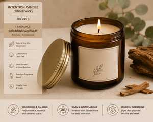 Vela Aromática Premium con Fragancia de Amarula y Sándalo en Elegante Frasco de Vidrio con Aroma Duradero para Decoración del Hogar o Regalo - Product Image 2