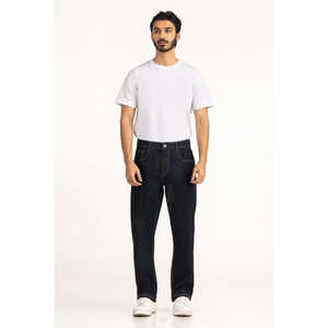 Jeans de mezclilla de corte ajustado estilo vintage, pantalones lápiz de pierna ancha, lavado a la piedra, bordados, para invierno, coloridos, lavados MN-JNS-SS26-004 - Product Image 3