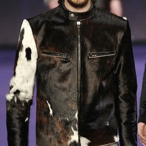 Chaqueta de Cuero Genuino de Invierno para Hombre, Diseño Superior, Cuello Alto, Manga Larga, 100% Alta Calidad, Impermeable, Transpirable, Logotipo Personalizado, Estilo Motociclista - Product Image 1