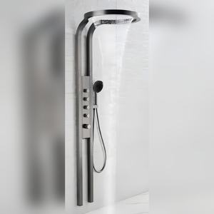 Matte Black Shower <b>Panel</b> System With Ceramic Valve Three Function Waterfall Rainfall Massage Wholesale - Product Image 1