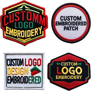 Patch brodé personnalisé de haute qualité, motif cœur et fleur sur toile, à coudre, élégant pour vêtements, sacs à dos, chapeaux – Personnalisez votre logo - Product Image 1