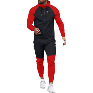 Survêtement à fermeture éclair personnalisable de haute qualité pour hommes vêtements de sport avec motif solide pour Jogging Fitness OEM Service de gros - Product Image 1