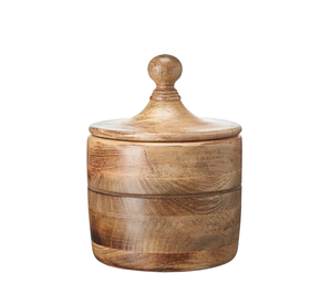 Decorative Wooden Sugar Bowl With Lid Wide Mouth Candy Treat Jar <b>Spice</b> Holder Serving Bowl Pot Salt <b>Spice</b> <b>Storage</b> Container - Product Image 1