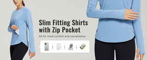 Hauts d'entraînement à manches longues pour femmes personnalisées avec trous pour les pouces et poche à glissière | Fournisseur direct d'usine | Exportateur B2B - Product Image 6