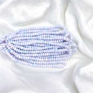 Natural Ice Blue Opal Smooth Rondelle <b>Beads</b> Strand 7mm <b>to</b> 10mm Loose Gemstone <b>Beads</b> for Jewelry <b>Making</b> Wholesale Supply India - Product Image 1