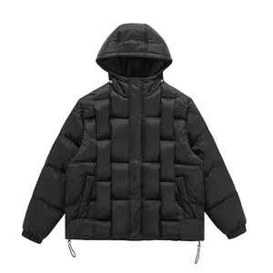 2025 New Arrival Men's Winter Canvas Puffer Jacket with Stand Collar Front Logo Quick Dry & Breathable Windproof <b>Padded</b> - Product Image 2
