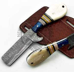 High Quality Damascus Steel Cow Boy Knife Bull <b>Cutter</b> Beautiful Leather Sheath Handmade Customizable OEM/ODM Hot Selling - Product Image 2