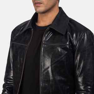 Veste en cuir hommes hiver moto fermeture éclair PU veste en cuir hommes revers col décontracté mode rue automne noir manteau - Product Image 6