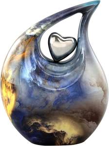 Urne funéraire en forme de larme en métal massif Design unique Urne funéraire et commémorative à cœur d'amour pour adultes Style moderne - Product Image 3