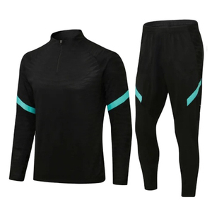 ชุดวอร์มสำหรับผู้ชายแบบสั่งทำมีโลโก้สีน้ำเงินและนีออนแขนยาวแบบสวมหัวและกางเกงวิ่งชุดออกกำลังกายทรงสลิมฟิต - Product Image 4