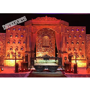 การตกแต่งเวทีอย่างน่าอัศจรรย์สำหรับงานแต่งงานการตกแต่งเวทีงานแต่งงานแบบอินเดียฉากหลังสำหรับงานแต่งงาน - Product Image 1