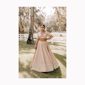 Novia especial pesado estilista fiesta desgaste Georgette tela brillante Negro y púrpura color Leheanga y blusa pieza - Product Image 4