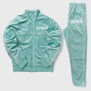 Proveedor Ropa deportiva Chándales de terciopelo Hombres Cremallera Chándal Gimnasio Atlético Velour Chándal - Product Image 1