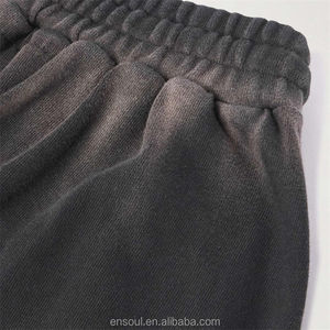 กางเกงเหงื่อพิมพ์ลายพัฟของผู้ชายซักด้วยกรดกางเกงขายาวทรงหลวมขาตรงสำหรับผู้ชาย - Product Image 5