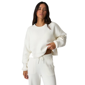 Sudadera Corta Personalizada con Logotipo para Mujer, Top Corto Informal de Algodón para Mujer - Product Image 1