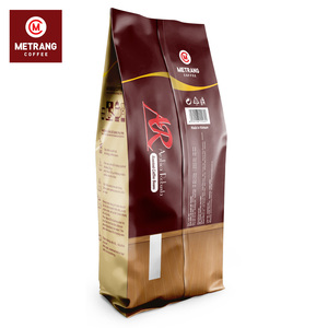 Café de grano entero tostado medio Arabica Robusta Vietnam HACCP HALAL certificado con sabor suave 500gr empaquetado en bolsa AR Label - Product Image 3