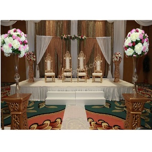 Sillas de Boda Talladas Estilo León de Lujo, Cómodas y Elegantes Sillas de Novios para Bodas, Trono Vintage para Escenario de Boda, EE. UU. - Product Image 1