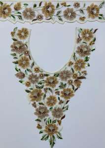 Cuello bordado de tul suave con apliques florales 3D hechos a mano en la India Parches elegantes para accesorios de ropa - Product Image 4