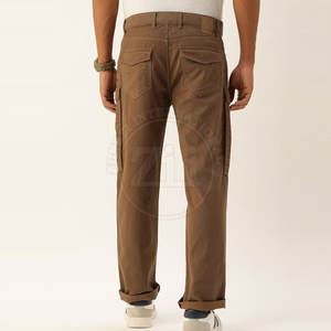 Pantalon cargo décontracté pour homme, fabrication en usine, vente chaude, léger, lavage foncé, 100% coton, respirant, écologique - Product Image 3