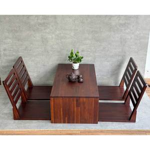 Japanese-Style Acacia Wood Low Table and Chair <b>Set</b> Square Design for <b>Restaurant</b> Cafe or Bar Use CBCF259 - Product Image 4