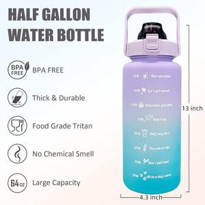 Botella de agua motivacional con marcador de tiempo, sin BPA, a prueba de fugas, jarra de agua grande con asa para gimnasio, fitness y deportes al aire libre - Product Image 3