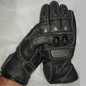 Guantes de moto hechos de cuero de alta calidad Guantes de moto de seguridad para carreras con pantalla táctil - Product Image 6