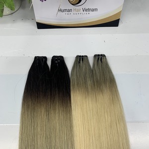 Vierges vietnamiennes Double Drawn Remy Cuitlce Ash Blonde Ombre Trame Bundles Extension de Cheveux Humains cheveux bruts - Product Image 6