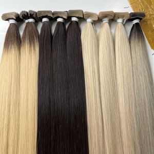 เทปติดผมตรงกระดูกแบบสั่งทำผมต่อผมผมมนุษย์สีบลอนด์ไม่พันกันผม613สี - Product Image 1