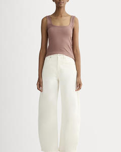 Nouvel arrivage de débardeur col carré Sport Fitness col rond 100% coton respirant côtelé débardeurs pour femmes à bas prix - Product Image 5