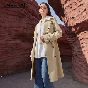 Custom Jackets With LOGO Spring <b>Women</b> Trench <b>Coat</b> Fashion Style British Style New Jacket Long Trench <b>Coat</b> - Product Image 6