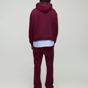 เสื้อมีฮู้ดแขนกราฟิกสำหรับผู้ชายขนาด600กรัมเสื้อฮู้ดเข้ารูปบ็อกซี่แบบไม่มีกระเป๋าไม่มีเชือก - Product Image 2