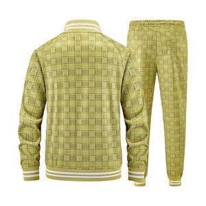 Conjunto deportivo completo para hombre, poliéster, cierre de cremallera, transpirable, ligero, atlético, para correr, gimnasio, informal. - Product Image 3