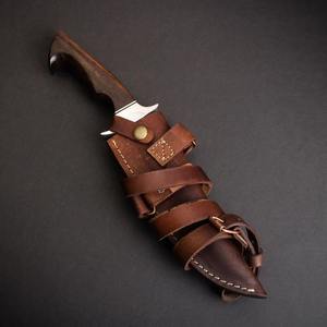 Cuchillo de caza hecho a mano personalizado Material de hoja San Mai Acero con mango de madera Funda de cuero OEM Soporte personalizado para bricolaje. - Product Image 5