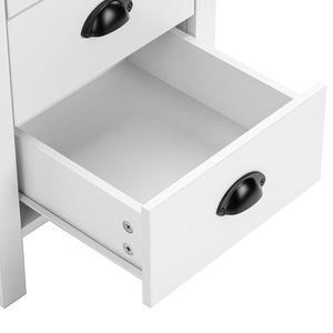 Mesita de noche de 3 cajones nórdica y moderna de lujo, mesitas de noche de madera maciza blanca, muebles de dormitorio clásicos, función plegable para uso doméstico - Product Image 3