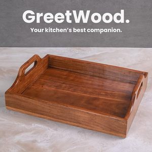 Bandeja de Madera para Servir, Atractiva y Multiusos, Decorativa, Apilable, para Servir Postres - Product Image 6