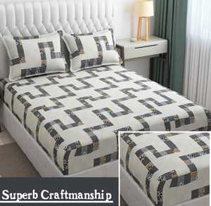 Juego de cama de calidad de sábanas de estilo clásico con diseño geométrico audaz con mezcla de comodidad perfecta - Product Image 3