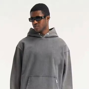 เสื้อฮู้ดแบบสวมหัวของผู้ชายผ้าฝ้ายโพลีเอสเตอร์พิมพ์โลโก้แบบ DIY ผ้าฟลีซซักได้ตามต้องการ - Product Image 1